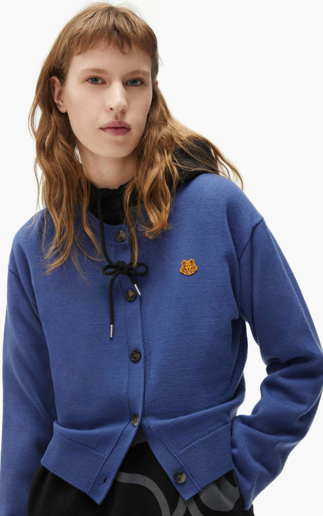 Cárdigan Kenzo Tiger Crest merino wool Mujer Azules OAU382916